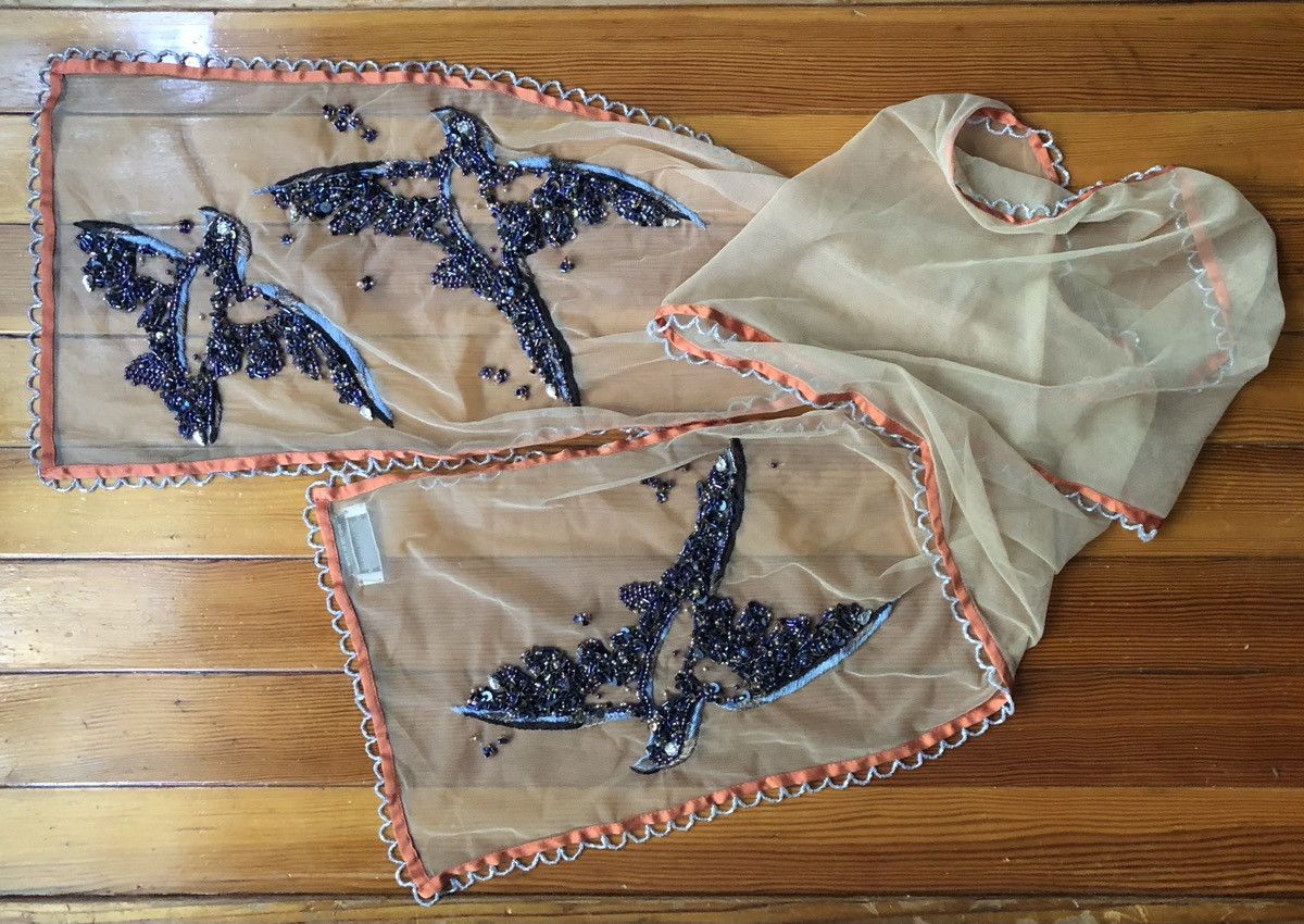 Dries Van Noten Incredible Beaded Crystal Silk Scarf Size ONE SIZE - 14 Thumbnail
