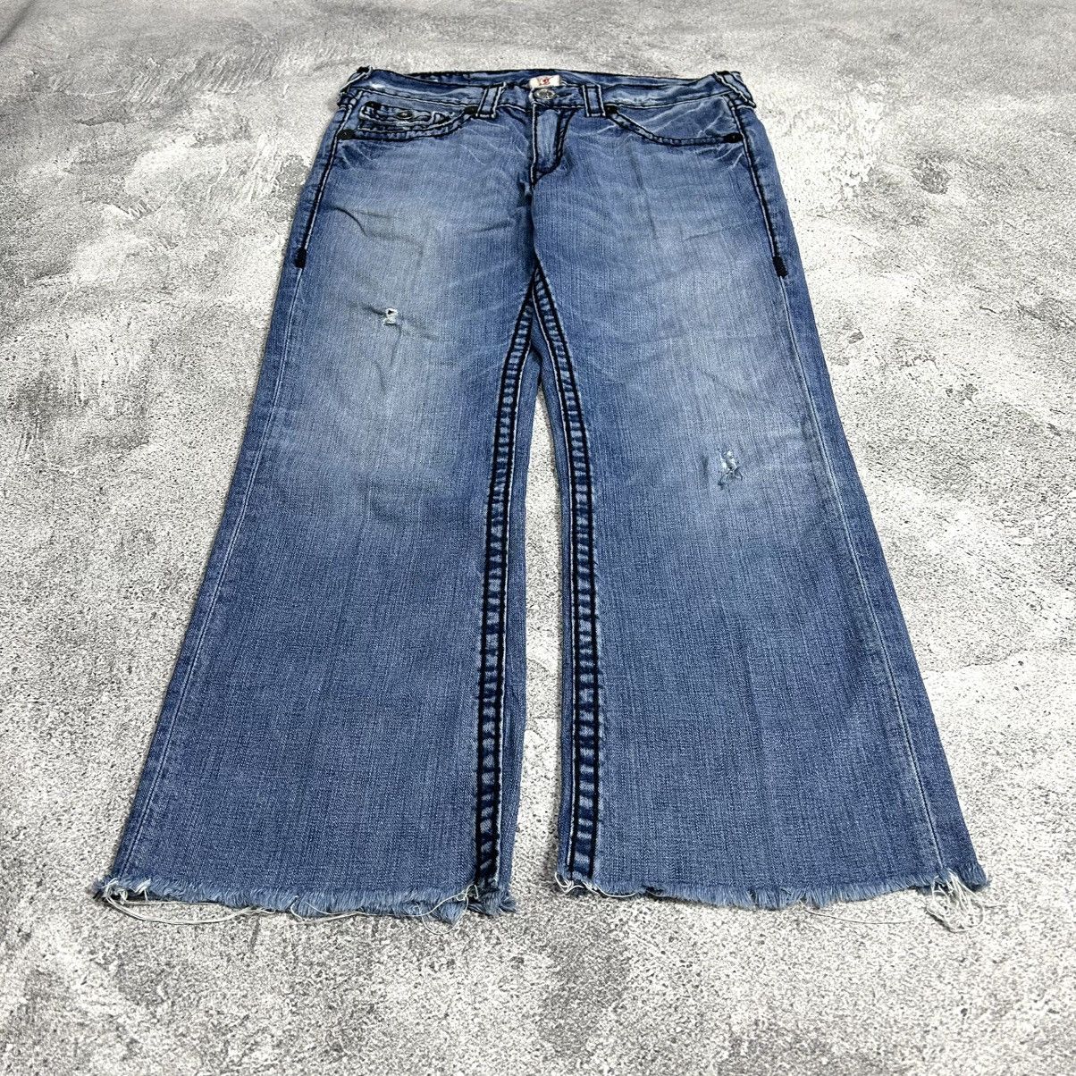True Religion Vintage True Religion Billy Super T Disstread Flare Denim Size US 34 / EU 50 - 3 Thumbnail