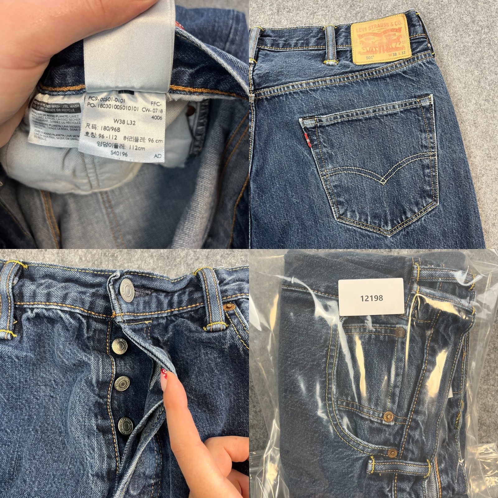 Levi's Levi's 501 Jeans Regular Straight 36 32 Denim Button Fly Blue Cotton Vintage No Men Mens Jeans Size US 36 / EU 52 - 8 Thumbnail