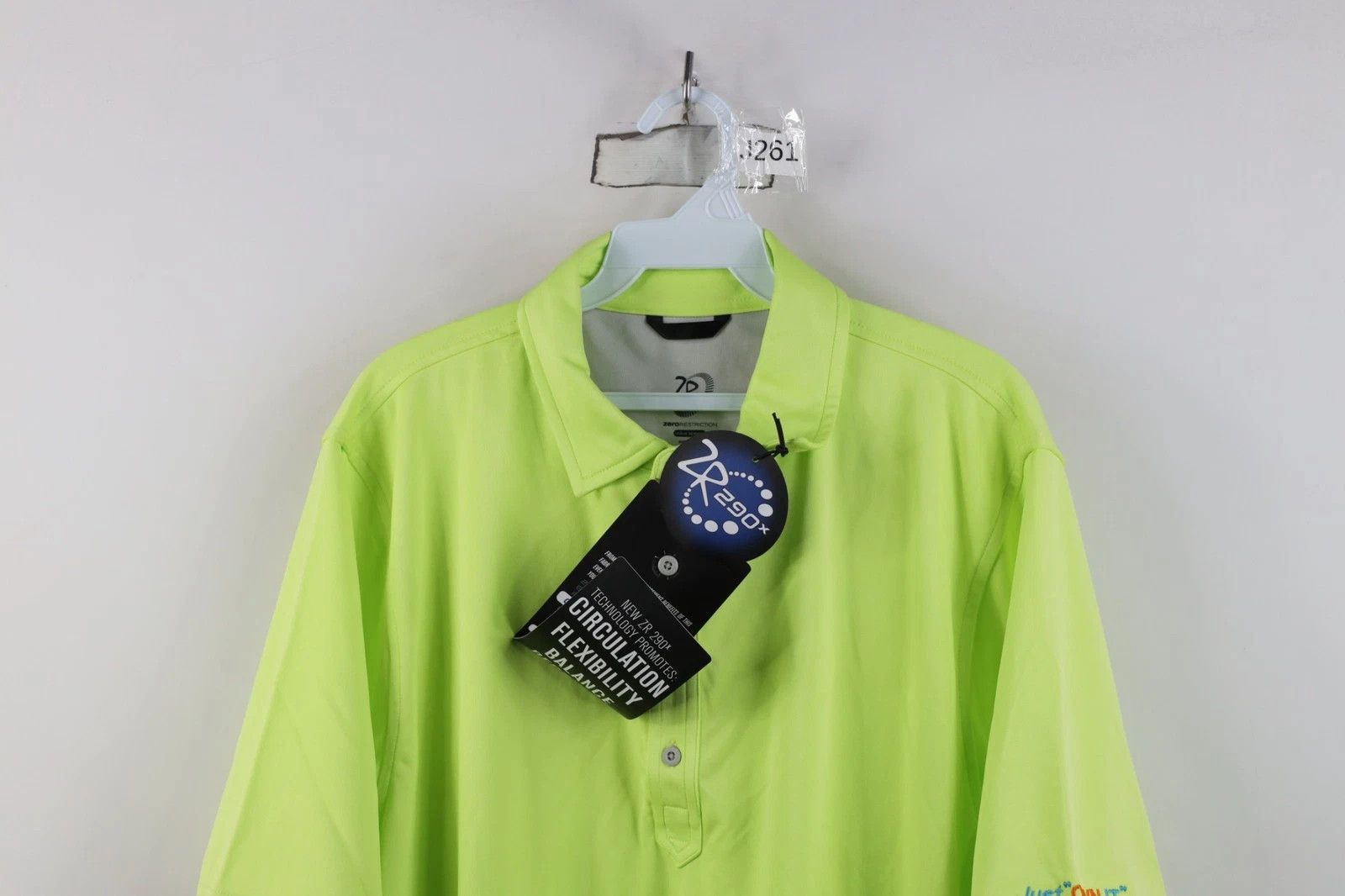Vintage New Zero Restriction Forged Collared Golf Golfing Polo Lime Size US L / EU 52-54 / 3 - 2 Thumbnail
