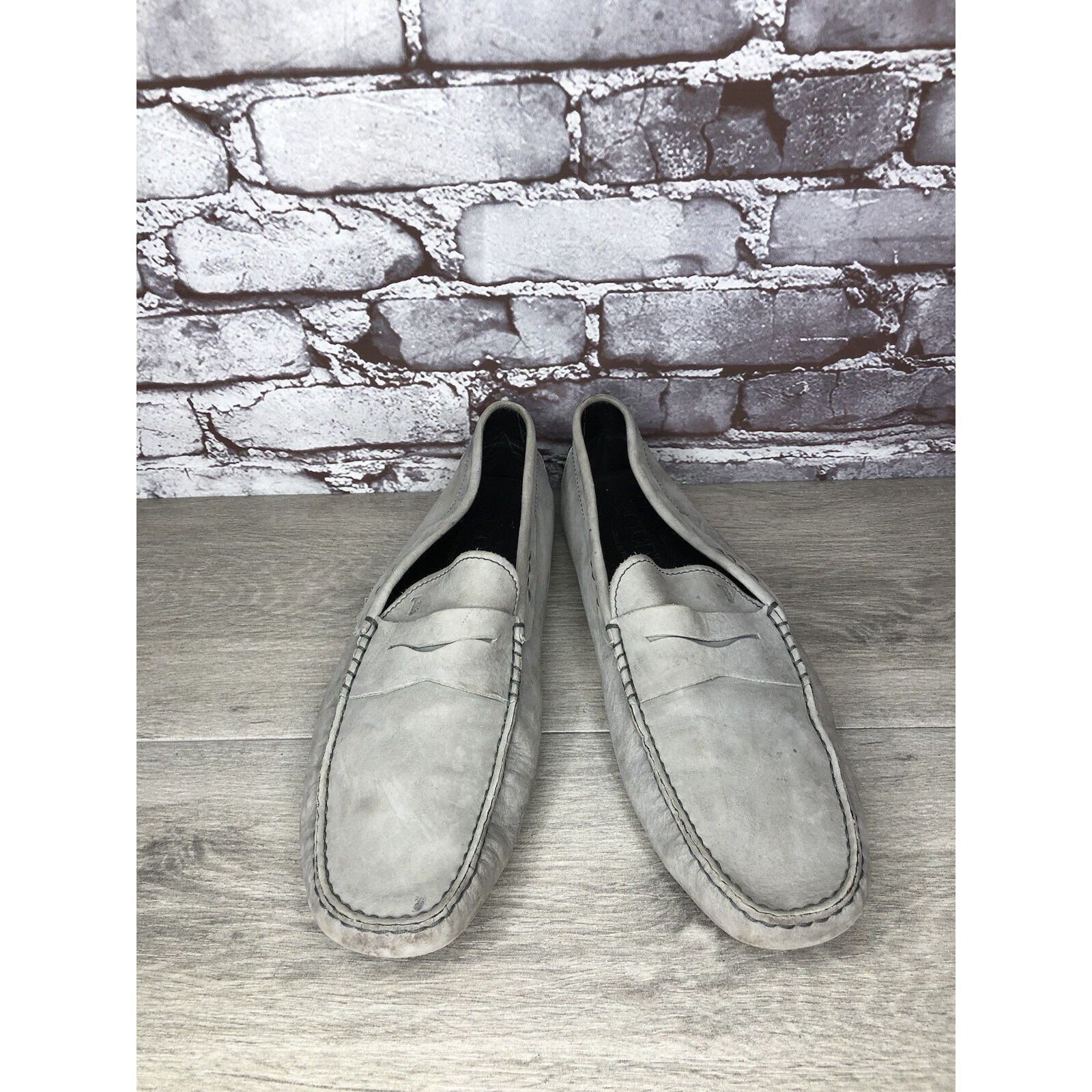 Tod's Tods Gray Suede Leather Penny Gommino Driving Loafers Shoes Size US 10.5 / EU 43-44 - 11 Thumbnail