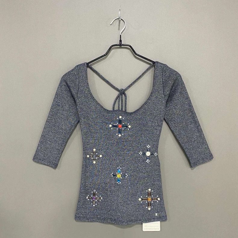 Chanel Chanel Diamond glazed nail beads long sleeves 2504-Nextarro Size XXS / US 00 / IT 34 - 1 Thumbnail