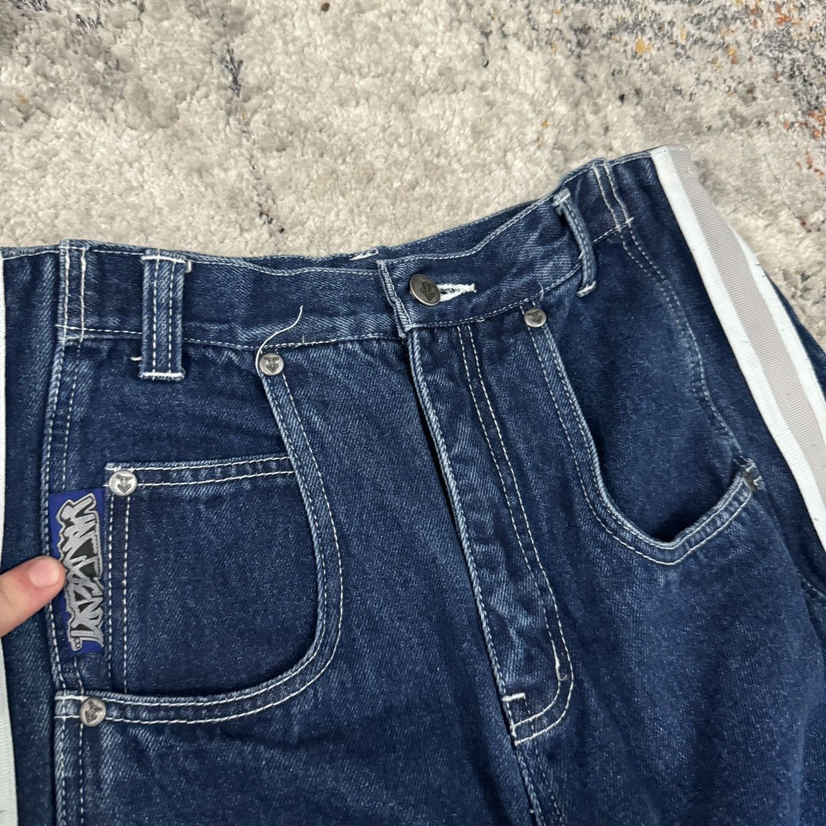 JNCO × Tripp NYC × Vintage Rare Vintage y2k Macgear Rave pants side stripe embroidered Size US 29 - 6 Thumbnail