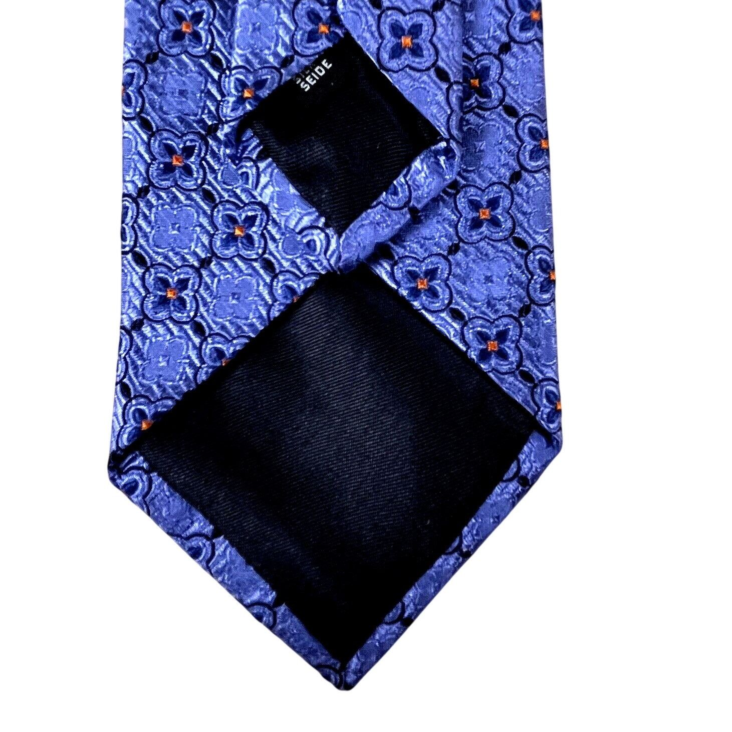 Other Bolgheri Silk Tie Blue Periwinkle Orange Foulard Jacquard Size ONE SIZE - 4 Thumbnail