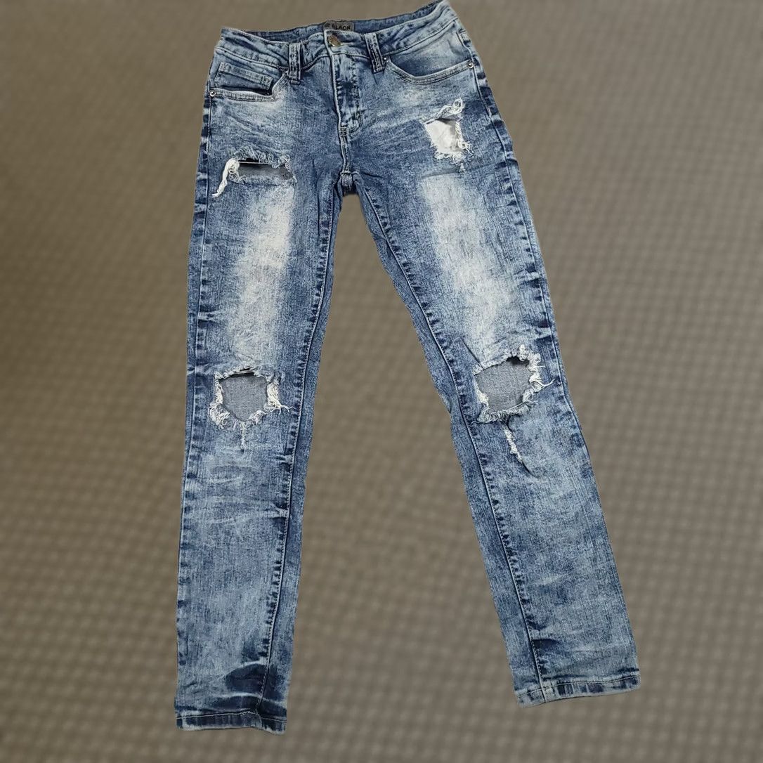 BKE BKE Buckle Black Jeans Womens 28 Distressed Ripped Skinny Flex Stretch Blue Denim Pants Jeans Size 28" / US 6 / IT 42 - 1 Thumbnail