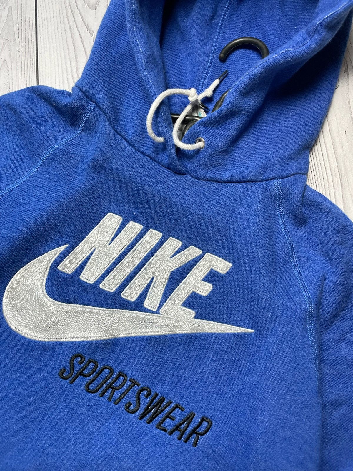 Nike × Vintage Vintage Nike hoodie big logo blue size L/XL Size L / US 10 / IT 46 - 2 Thumbnail