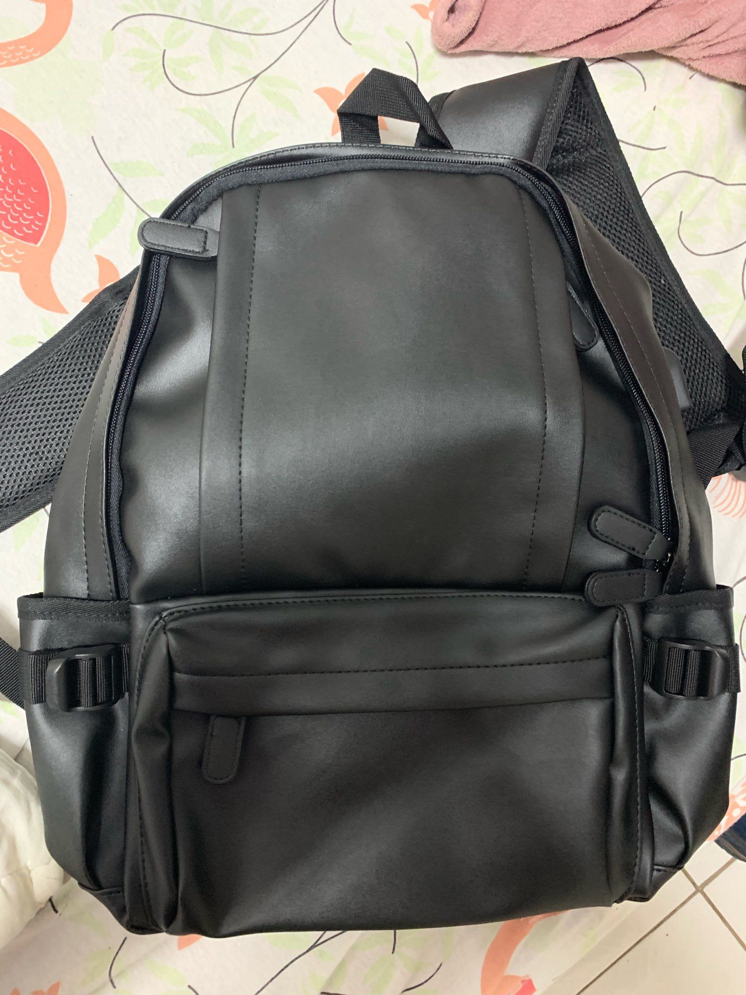 Leather waterproof faux leather backpack aesthetic Size ONE SIZE - 4 Thumbnail