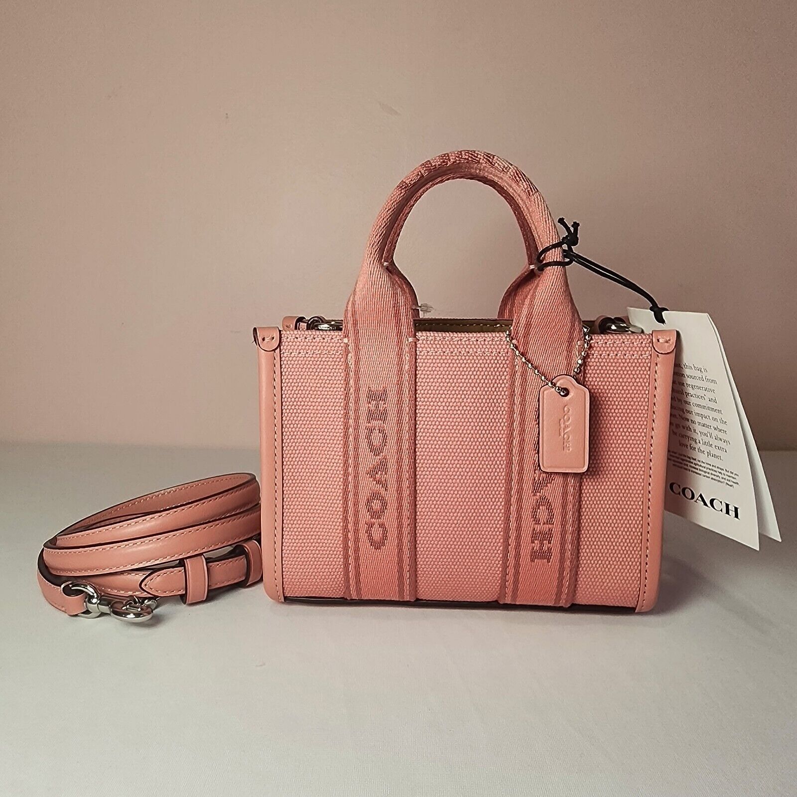Coach NWT Coach Smith Mini Tote CS618 Silver Light Blush Pink Size ONE SIZE - 1 Thumbnail
