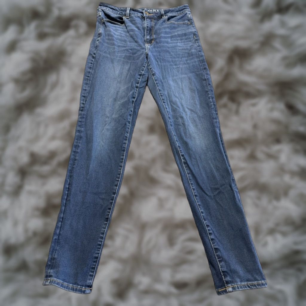 American Eagle Outfitters American Eagle High Rise Jegging Women's Jeans Size 8 LONG Blue Denim Lot Of 2 Size 30" / US 8 / IT 44 - 1 Thumbnail