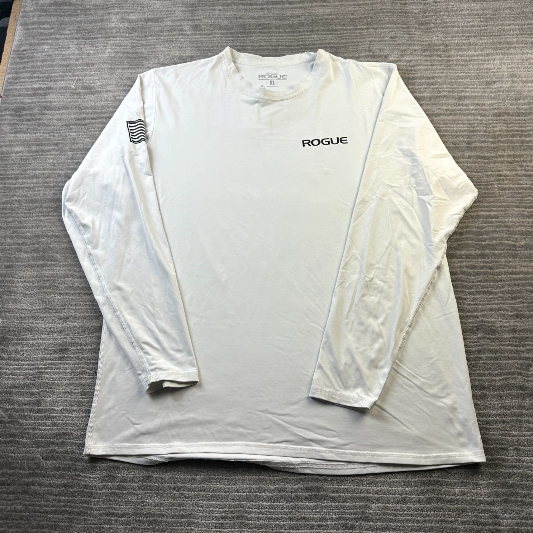 Vintage Rogue Shirt Mens XL White Performance Weightlifting USA T-Shirt Short Sleeve Breathable Quick Dry Logo Comfort Size US XL / EU 56 / 4 - 2 Thumbnail