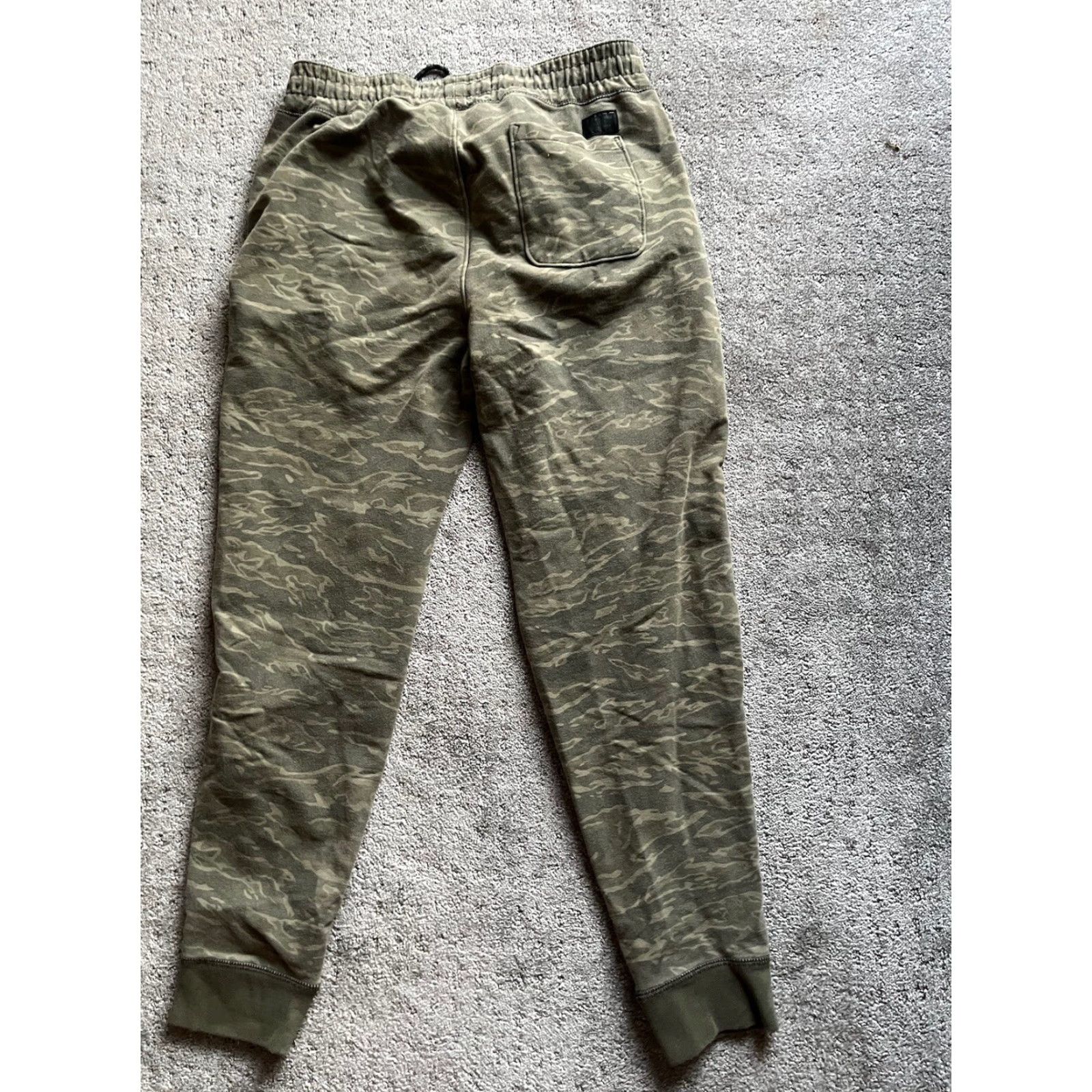 Abercrombie & Fitch VINTAGE Abercrombie & Fitch Mens Small Stretch Chino Jogger Pants Green Camo Drawstring Size US 29 - 3 Thumbnail