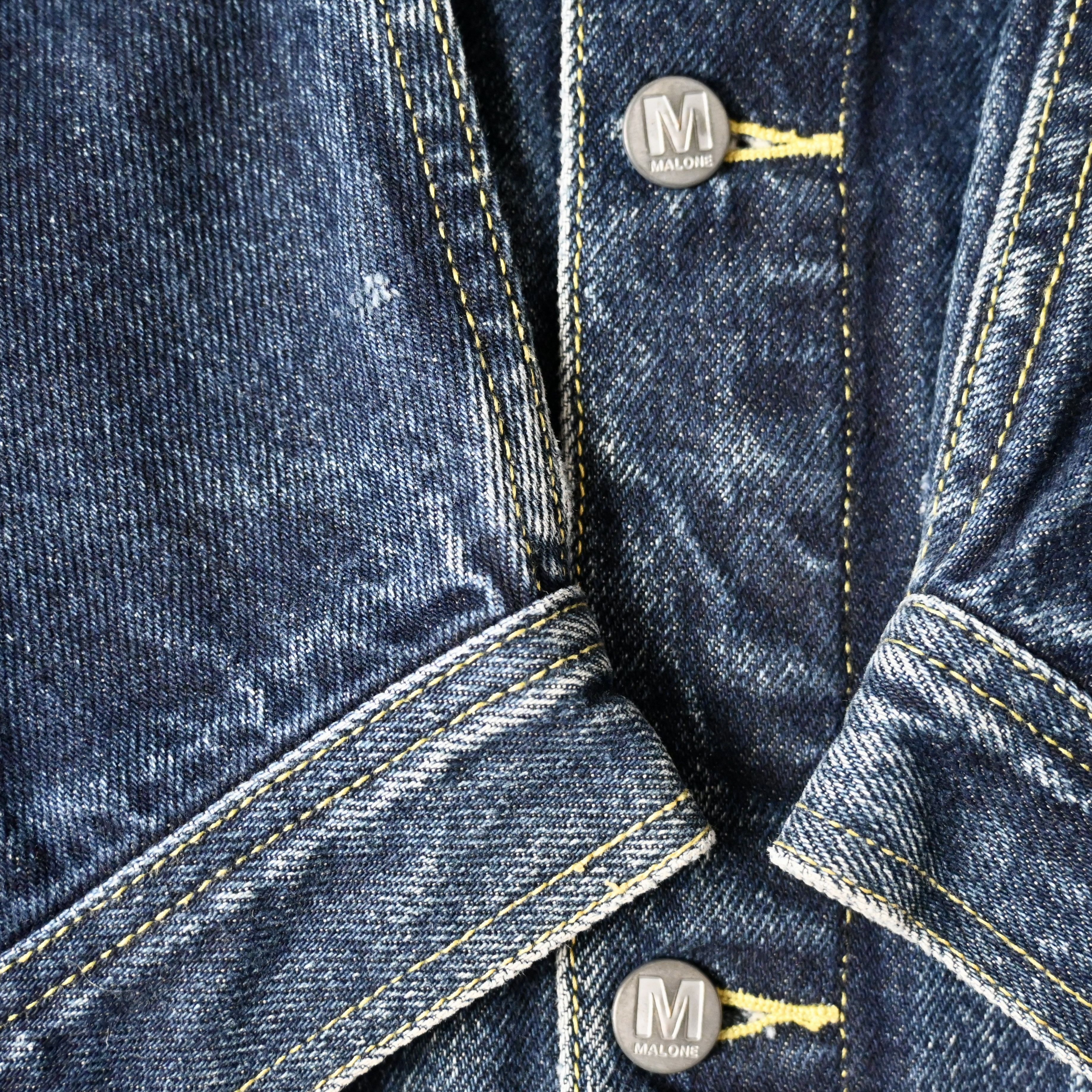 Vintage VTG MO JEANS by Maurice Malone reflective logo denim trucker Size US XXL / EU 58 / 5 - 12 Thumbnail
