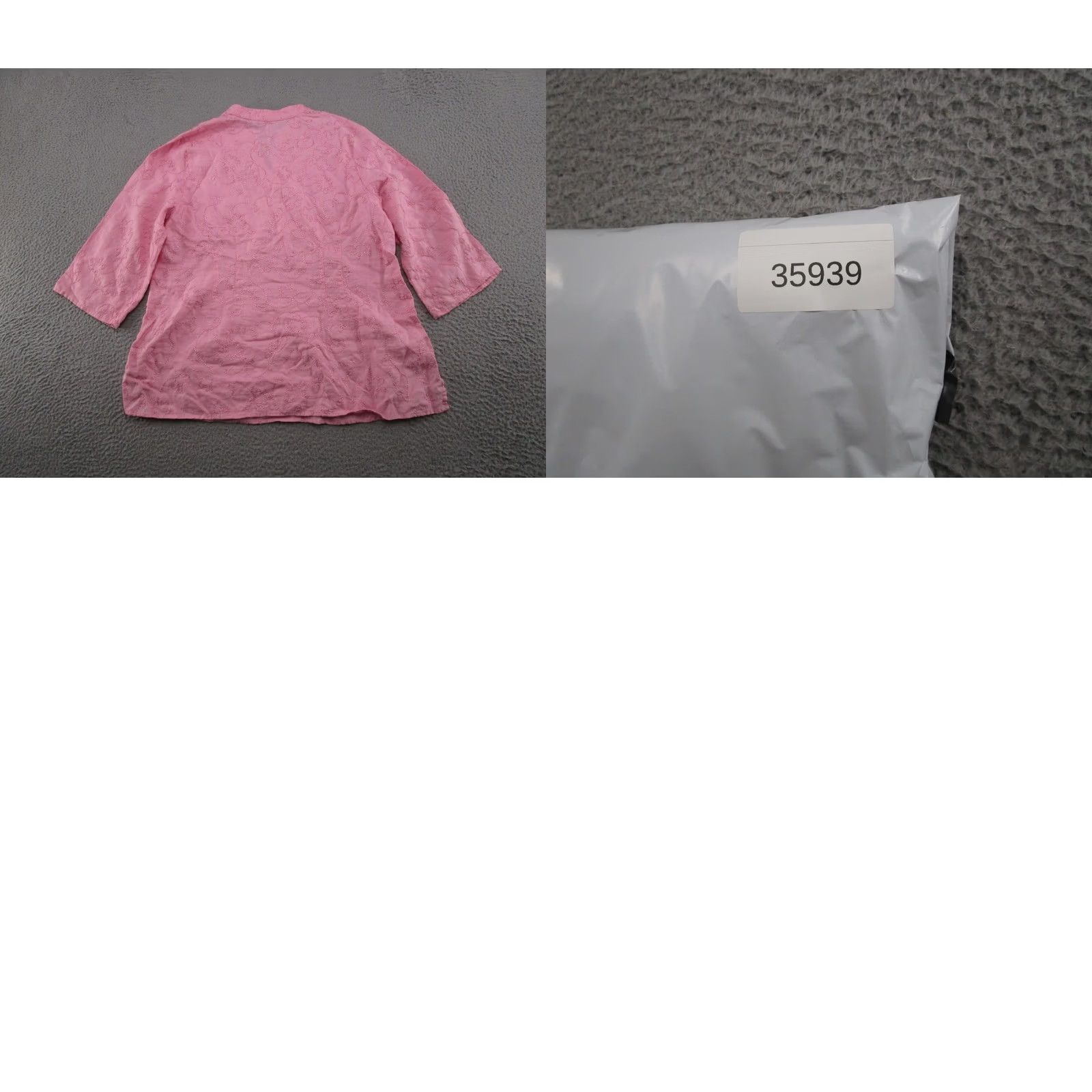 Pinko Kenar Women's Pink Embroidered 100% Linen Top Shirt 3/4 Sleeve Size 1X Vintage Size XL / US 12-14 / IT 48-50 - 8 Thumbnail