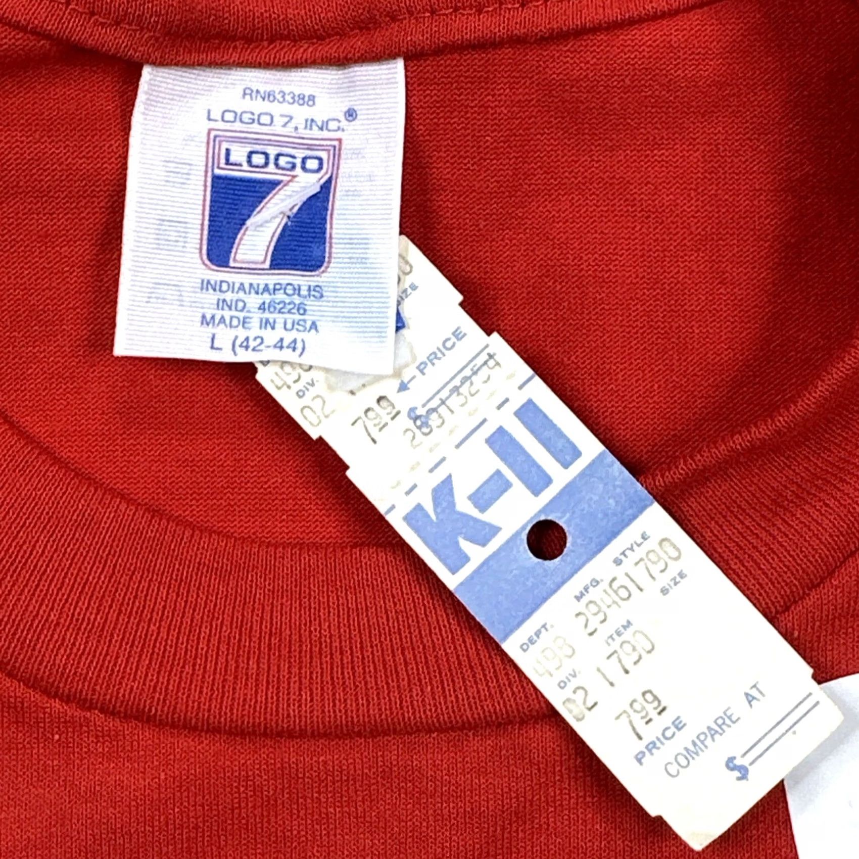 Logo 7 VINTAGE Cincinnati Reds Single Stitch T-Shirt 1990 World Series Champs XL Red Unisex Graphic Tee Size XL Shirt Size US XL / EU 56 / 4 - 3 Thumbnail