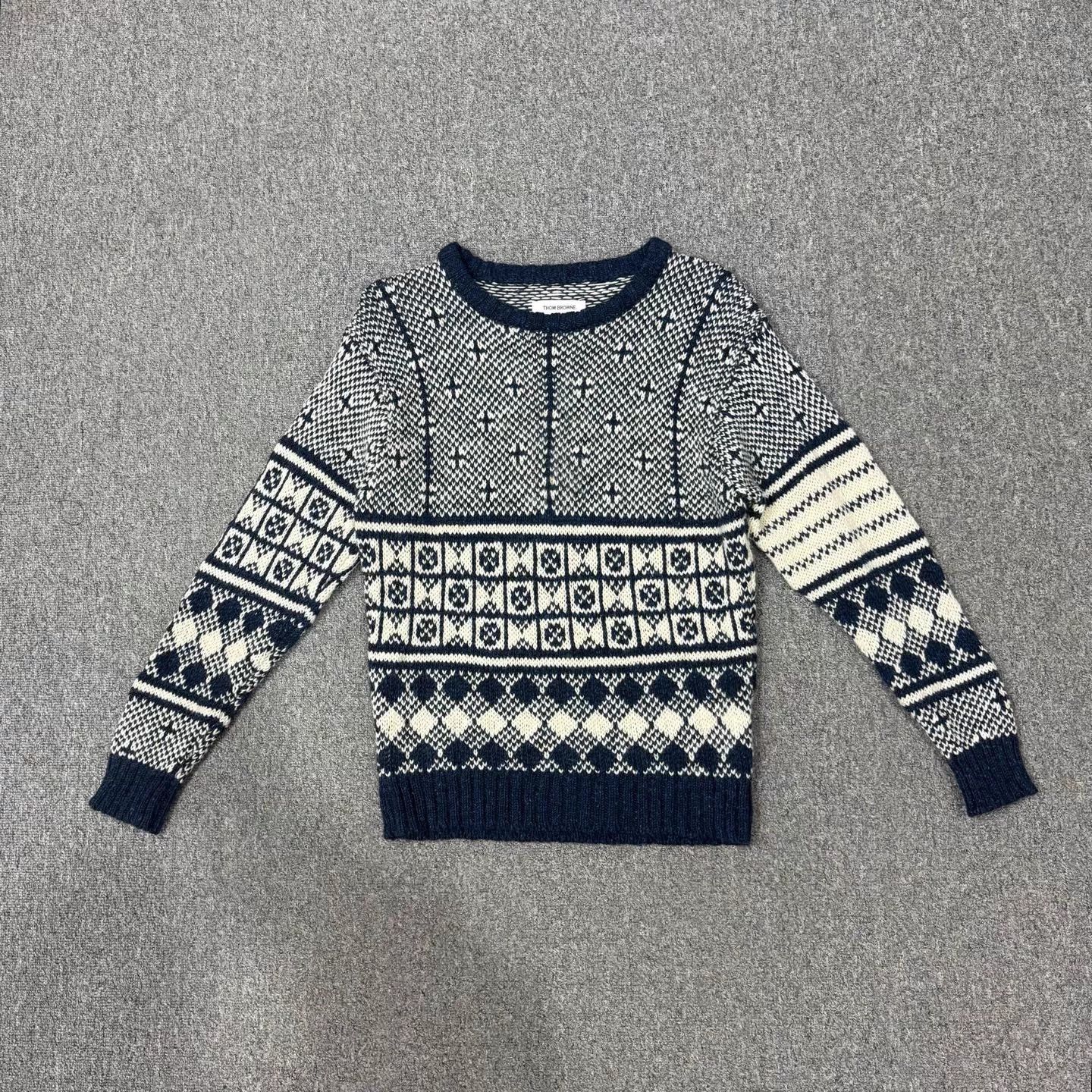 Thom Browne Thom Browne Snowflake 4Bar Knit Wool Sweater 3 Mint Size US L / EU 52-54 / 3 - 1 Thumbnail