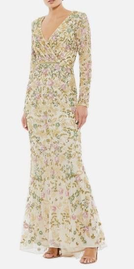 image of Designer Mac Duggal 5503 Msrp $798 in Cream, Women's (Size Medium)