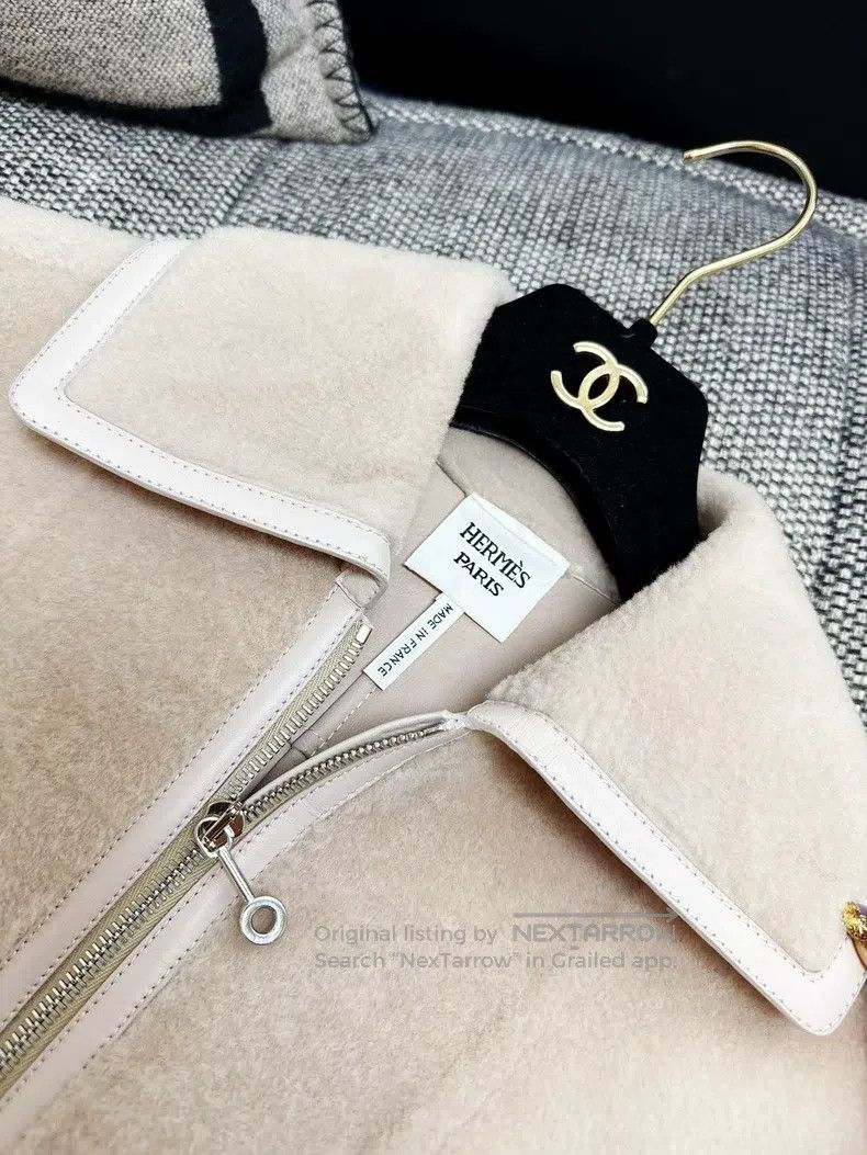 Hermes Hermes Nude Pink Apricot Full-length Fleece Coat Size XS / US 0-2 / IT 36-38 - 7 Thumbnail