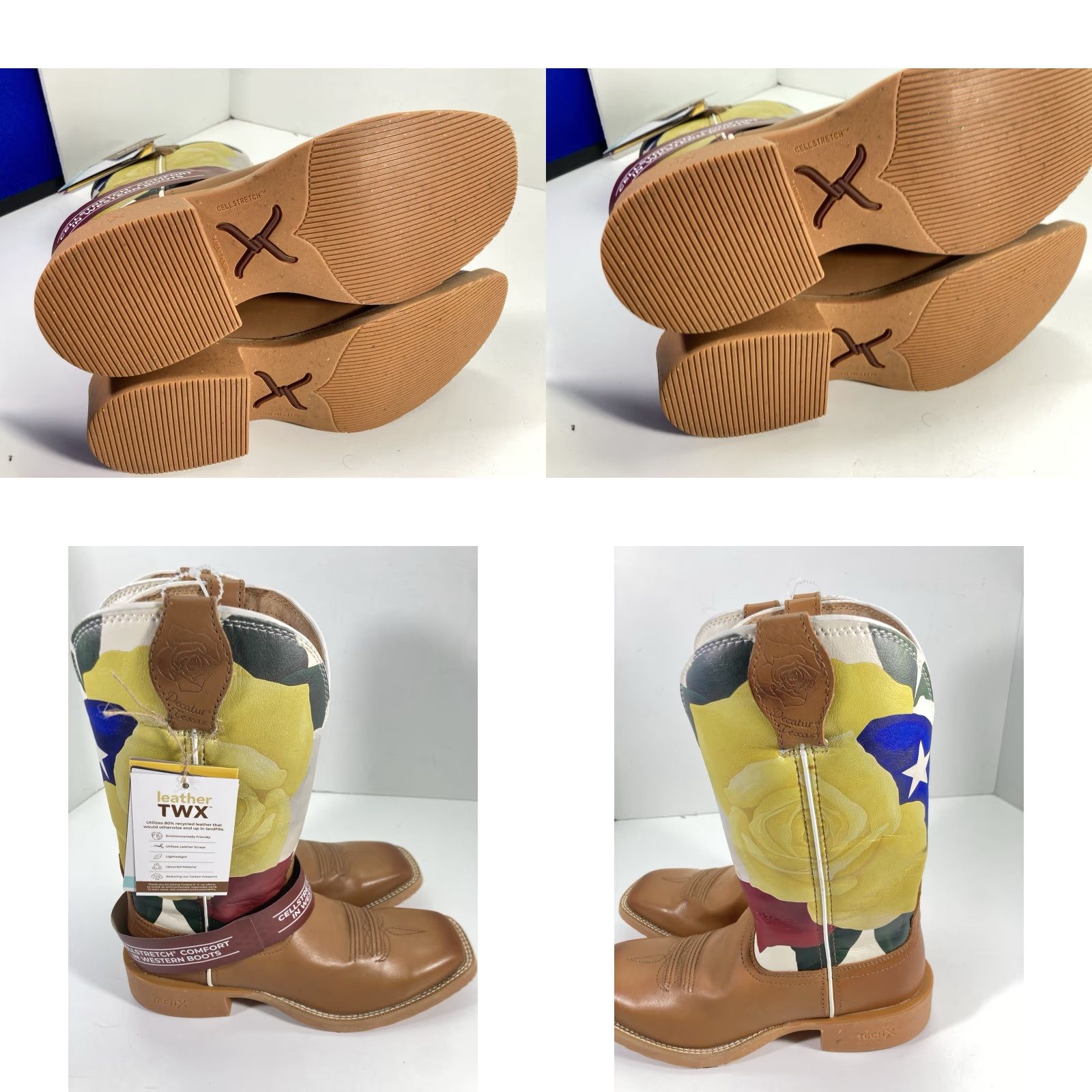 Twisted X Twisted X Boots Western Olivia Bennett Yellow Rose Texas Boots Women Size 8 B NWT Brown Leather Rose Theme Ladies 8 Womens Size US 8 / IT 38 - 9 Thumbnail