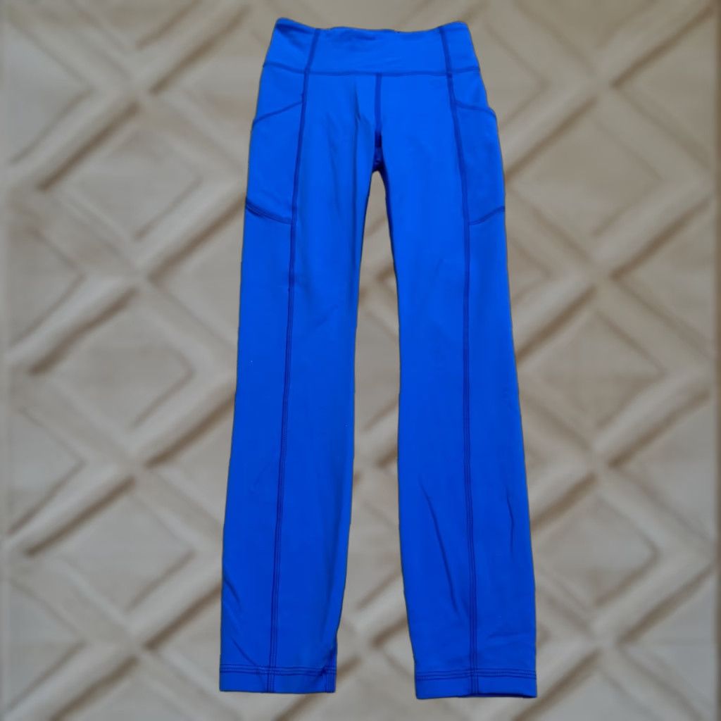 Lululemon VINTAGE Lululemon Fast And Free High Rise Yoga Leggings Womens Size 2 Blue Activewear Skinny Compression Size 26" / US 2 / IT 38 - 1 Thumbnail