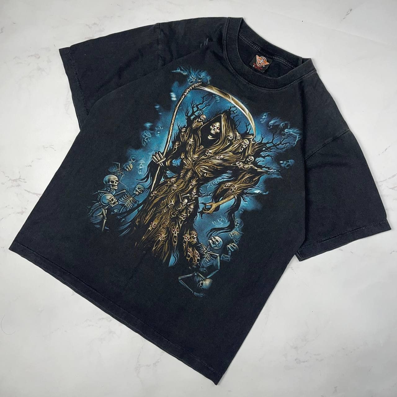 Vintage Vintage Black Grim Reaper 2000s Horror Graphic T Shirt Sz L Size US L / EU 52-54 / 3 - 1 Thumbnail