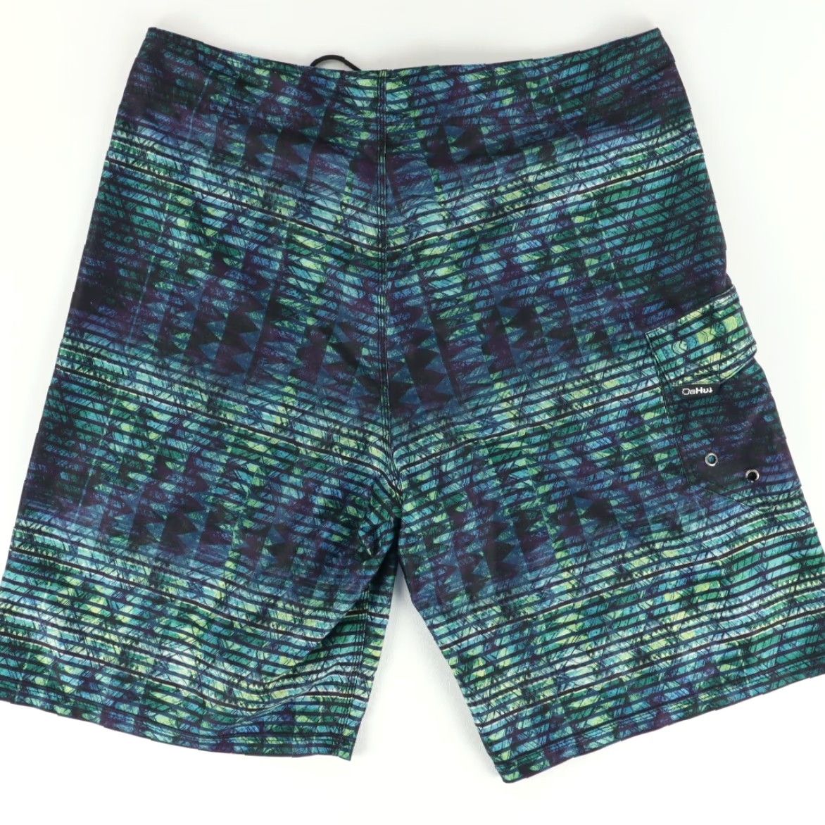 Vintage Da Hui 23" Board Polyester Microfiber Swimming Shorts Green Patterned Men's 36 Shorts Size US 36 / EU 52 - 4 Thumbnail