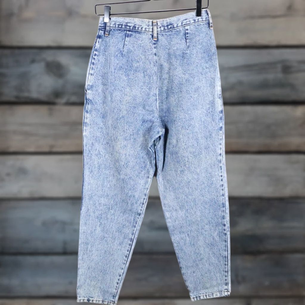 Vintage VINTAGE Mixed Blues Jeans 90s Pleated High-Waisted Mom 28 x 29 Blue Acid Wash 100% Cotton Womens Size 28" / US 6 / IT 42 - 1 Thumbnail