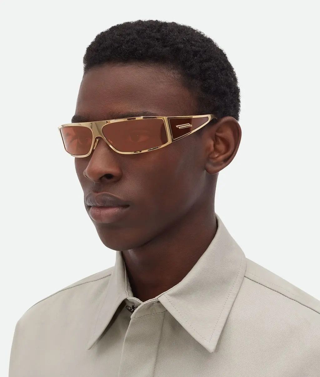 Bottega Veneta o1n1vont0525 Size: OS / Bangle Wraparound Sunglasses in Gold Size ONE SIZE - 4 Thumbnail