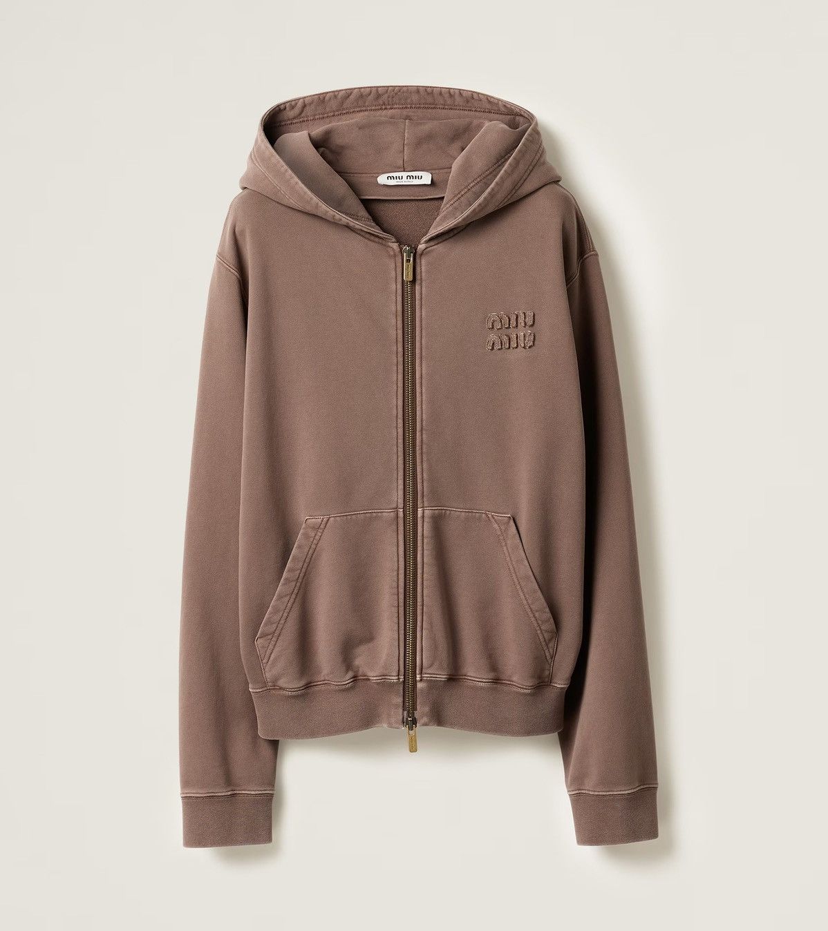 Miu Miu Miu Miu Zip Up Hoodie In Brown Size US S / EU 44-46 / 1 - 3 Thumbnail