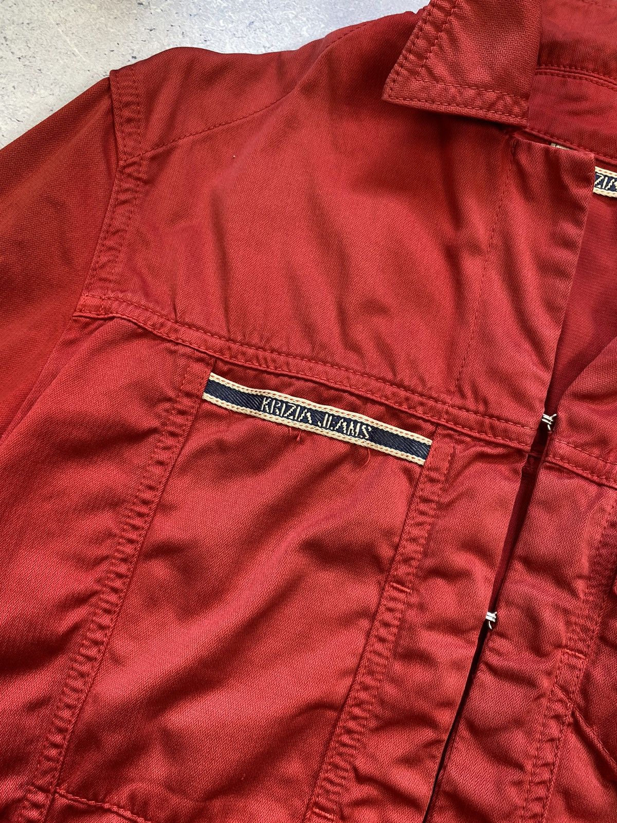 Krizia Krizia Jeans Women’s Red Light Overshot Jacket Size S / US 4 / IT 40 - 7 Thumbnail