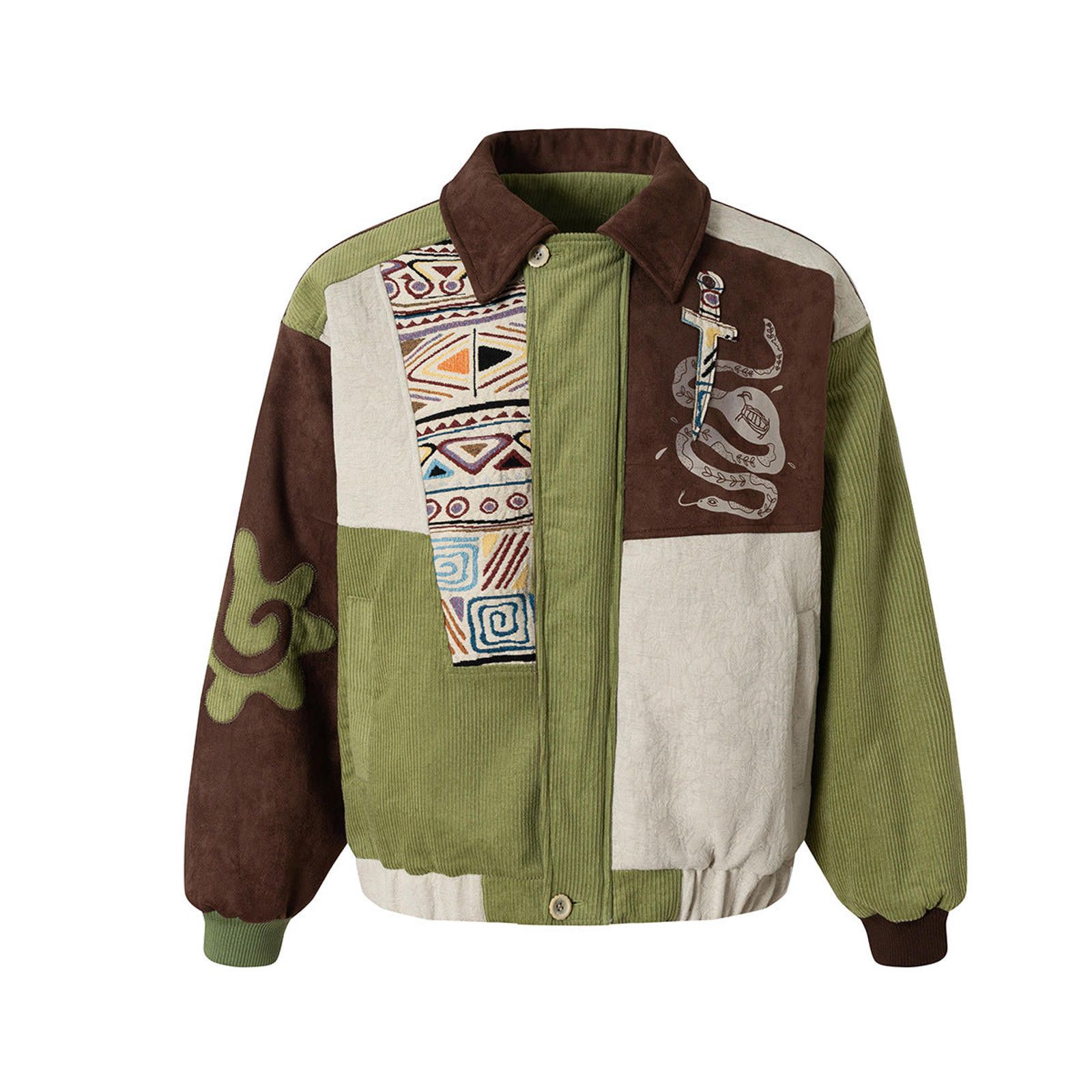 Japanese Brand Snake & Aztec Patchwork Utility Jacket Size US M / EU 48-50 / 2 - 1 Thumbnail