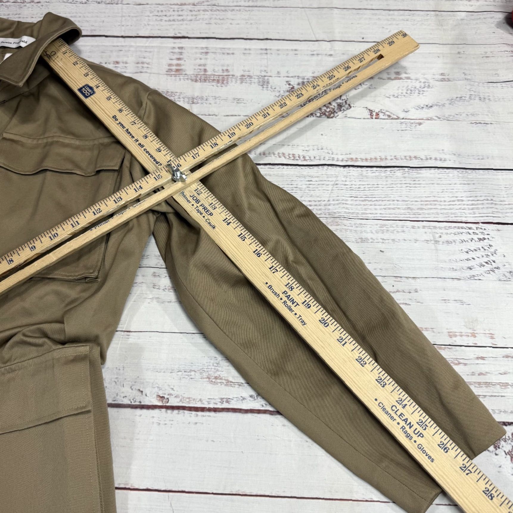 Vintage Pereira Fitzgerald Khaki Utility Jacket Coat Open Front Cotton Womens L Size L / US 10 / IT 46 - 3 Thumbnail