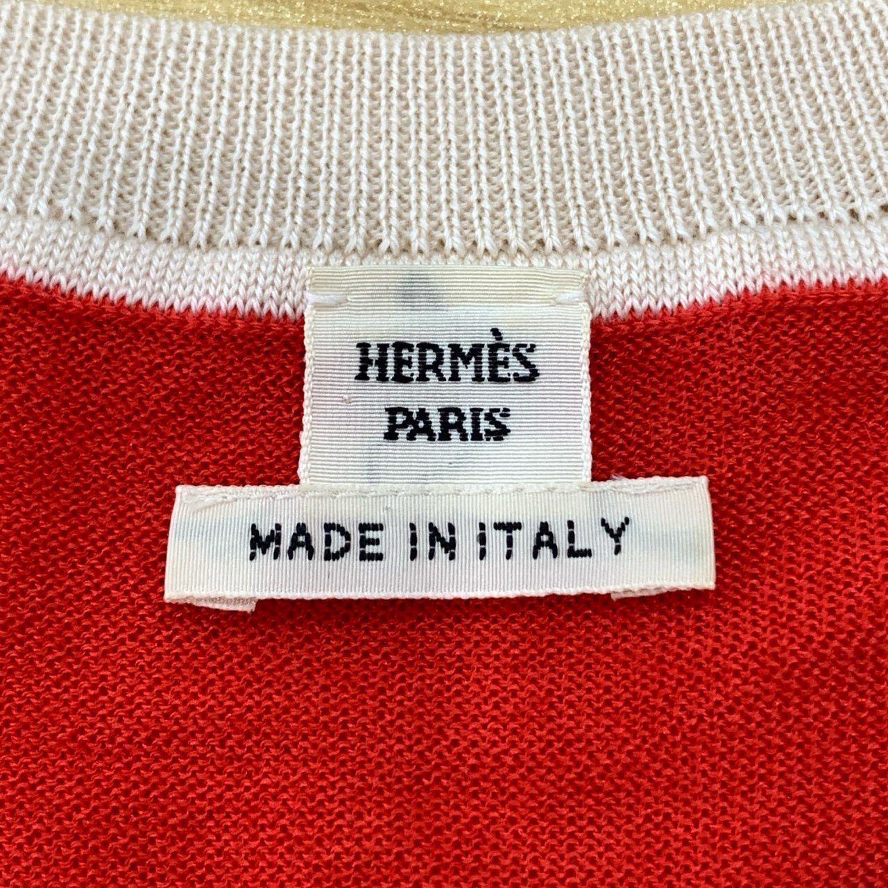 Hermes Hermès Heart Pattern Cashmere-Silk Knit Short-Sleeve Top Size S / US 4 / IT 40 - 5 Thumbnail