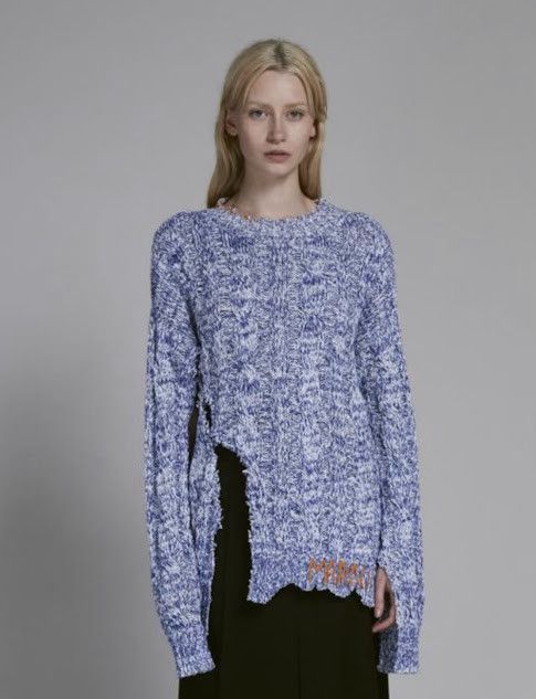 Marni oc11z0525 Mouline Jumper in Blue Size L / US 10 / IT 46 - 1 Thumbnail