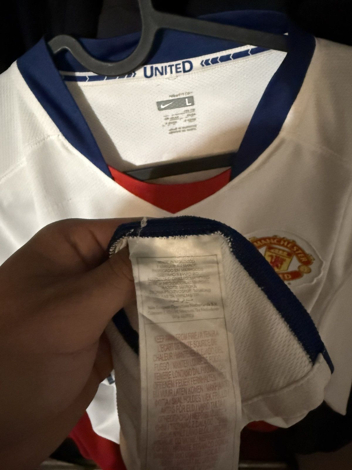 Nike Manchester United 08/09 White Away Jersey Size US L / EU 52-54 / 3 - 4 Thumbnail
