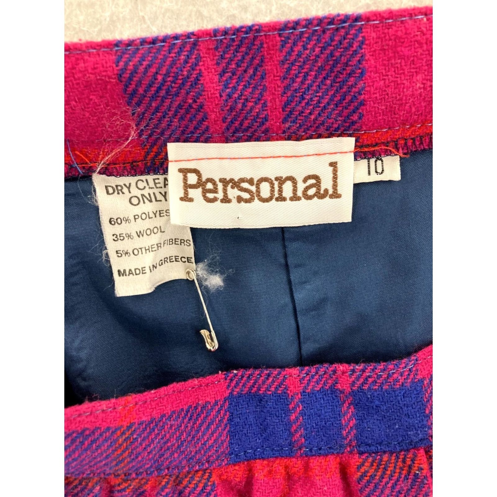 Vintage VTG Personal Skirt Womens 10 Red Plaid Knee Length Wool Blend Pleated Pattern Zip Vintage Skirt Womens 10 Red Plaid Knee Length Size 32" / US 10 / IT 46 - 6 Thumbnail