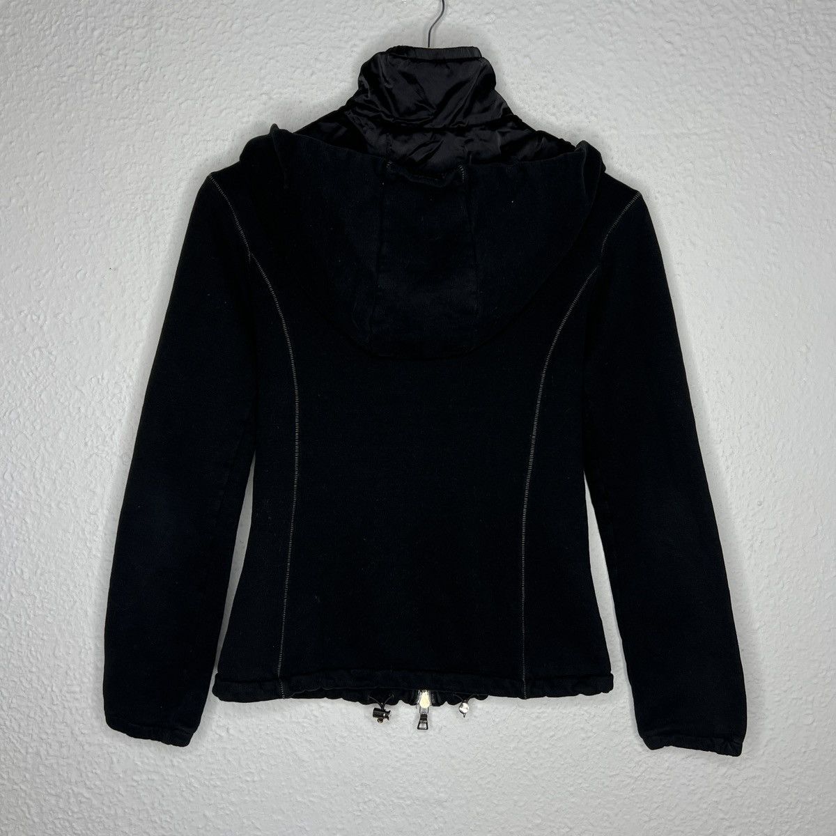 Designer × Prada Prada Hoodie Zip Up Black Nylon Hood Logo Sweatshirt Size XS / US 0-2 / IT 36-38 - 8 Thumbnail