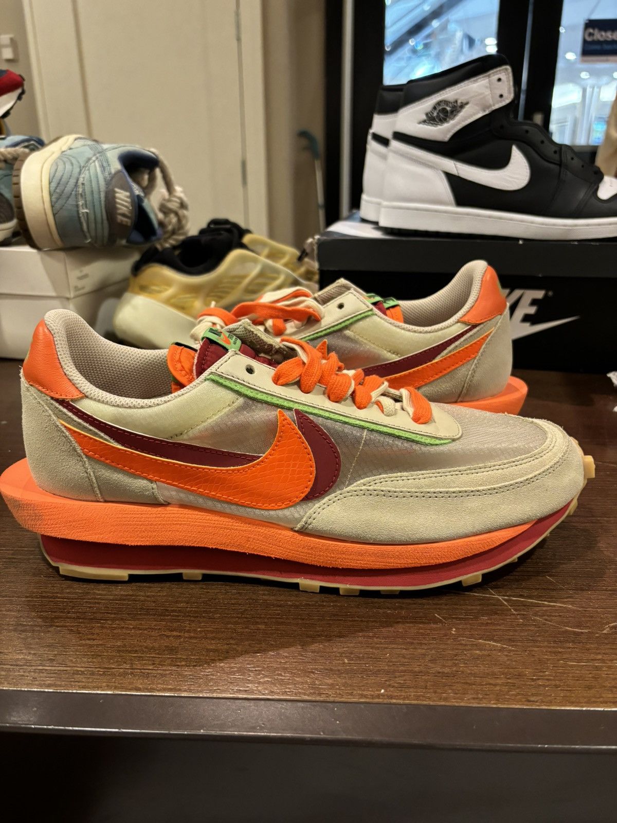 Nike LD Waffle 'Sacai CLOT Kiss of Death Net Orange Blaze'