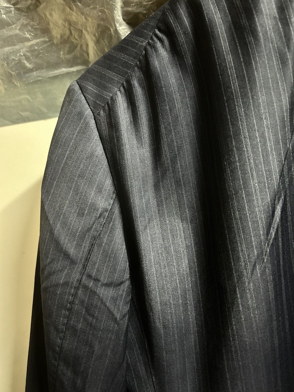 Loro Piana Four Seasons Super 130'S Wool Striped Blazer Size 46S - 7 Thumbnail
