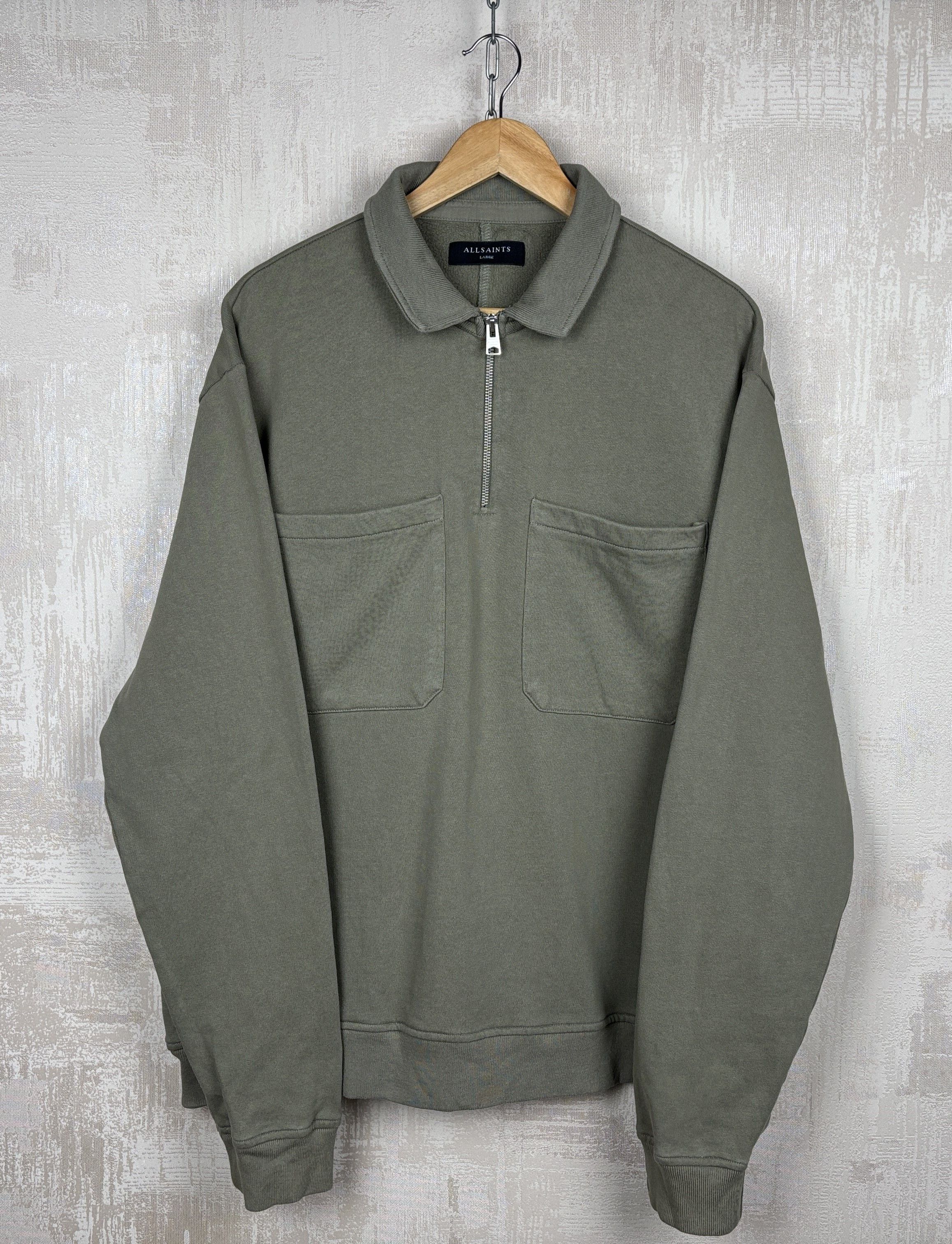Allsaints AllSaints Jaxon Half Zip Polo Sweatshirt Oversized Size US XL / EU 56 / 4 - 9 Thumbnail