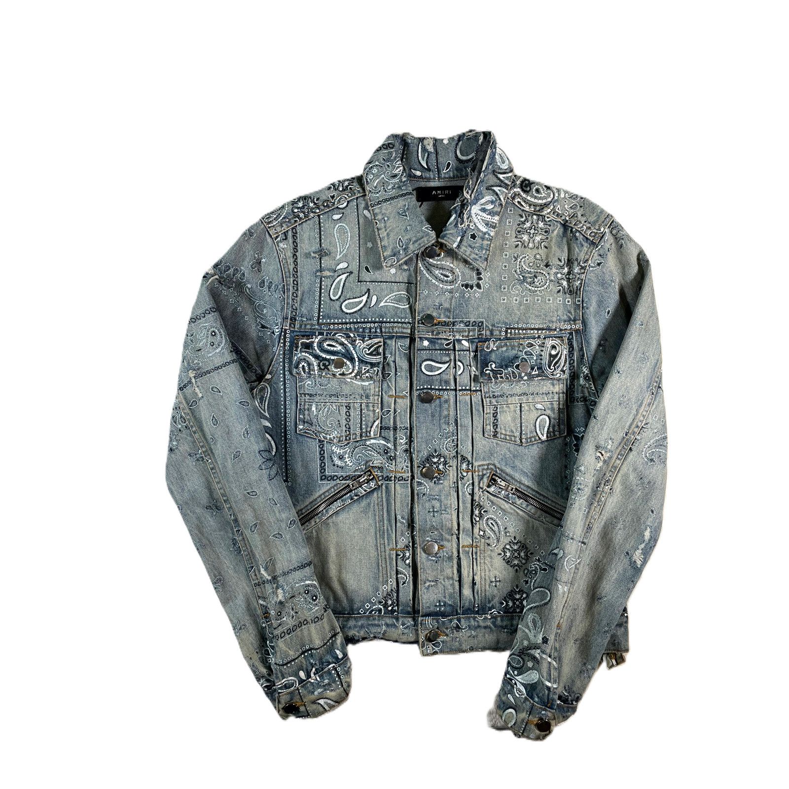 Amiri Amiri Denim Paisley Light Wash Jacket Size US L / EU 52-54 / 3 - 1 Thumbnail