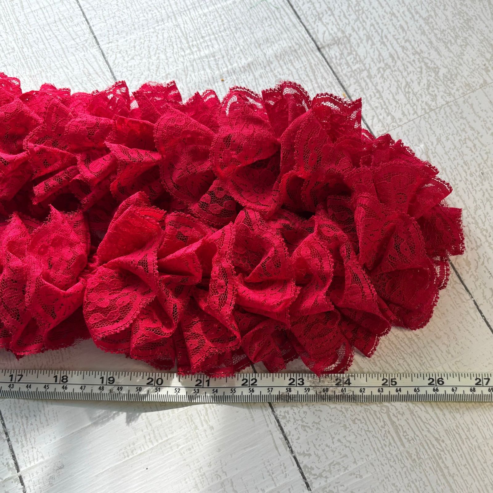 Handmade Handmade Red Lace Ruffle Layered Scarf Size ONE SIZE - 5 Thumbnail