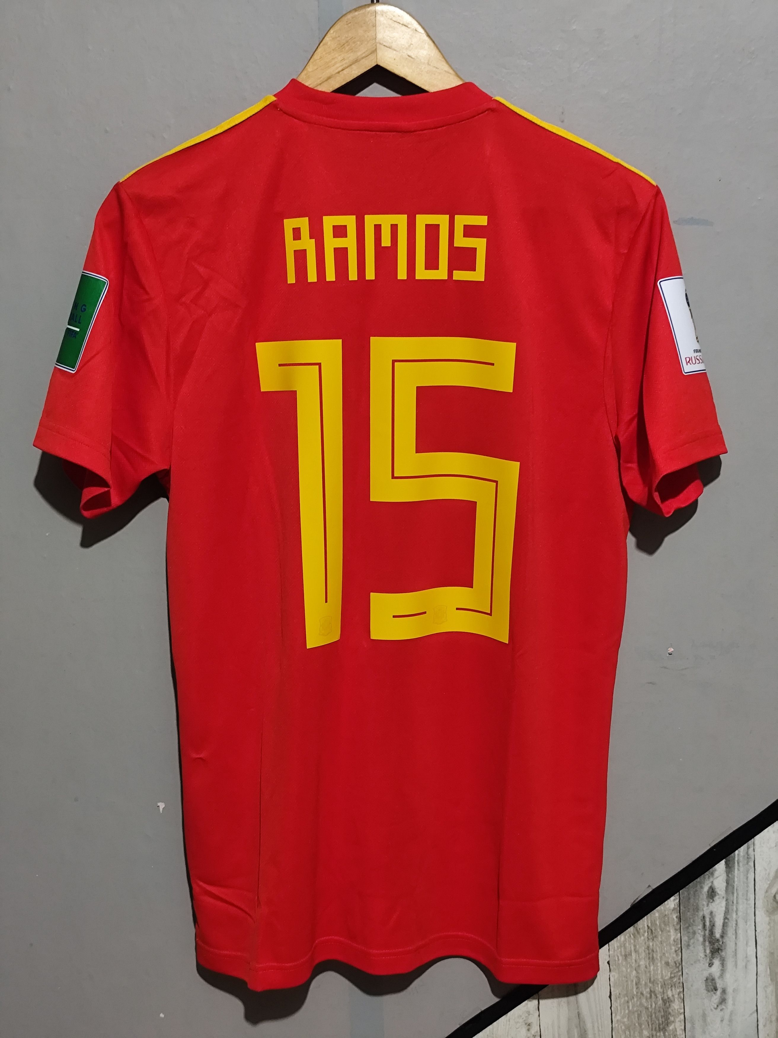 Adidas Adidas x Spain #15 Ramos World Cup 2018 Home Jersey Size US L / EU 52-54 / 3 - 14 Thumbnail