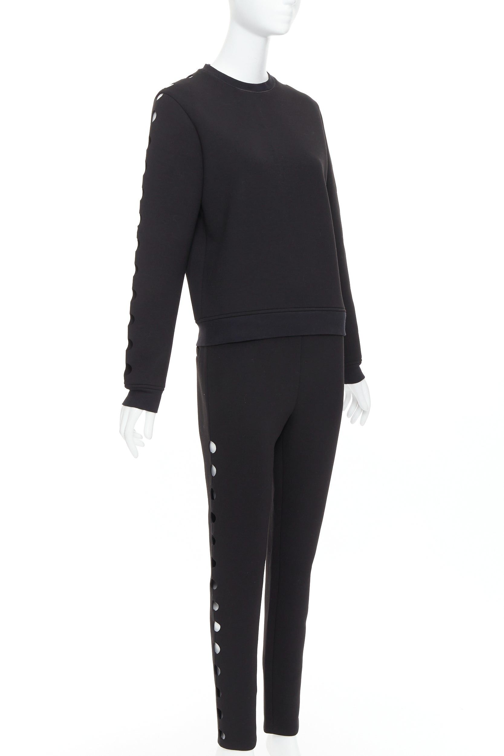 Opening Ceremony OPENING CEREMONY Cut-out black neoprene laser cut holes top pants set S Size 27" / US 4 / IT 40 - 1 Thumbnail