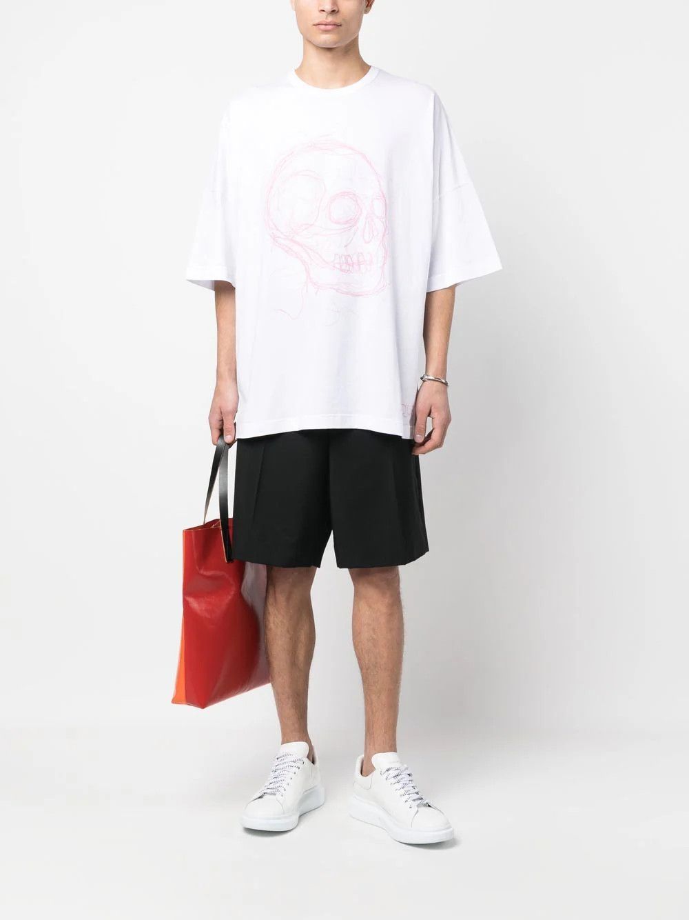 Alexander McQueen o1y1024 T-Shirt In White Size US L / EU 52-54 / 3 - 2 Thumbnail