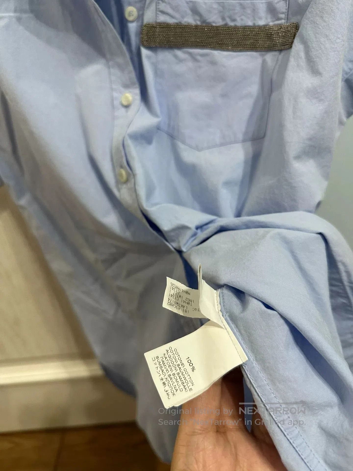 Brunello Cucinelli BC Brunello Cucinelli Pearl Button Shirt. Size M / US 6-8 / IT 42-44 - 3 Thumbnail