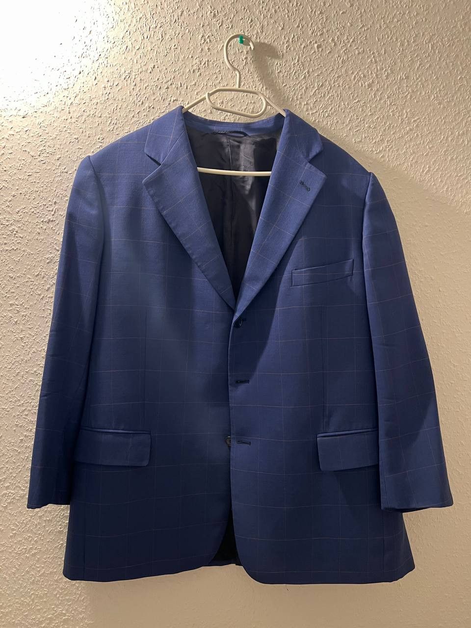 Burberry Burberrys’ Blue Checked Blazer / Suit Jacket L/50 Size 50L - 1 Thumbnail