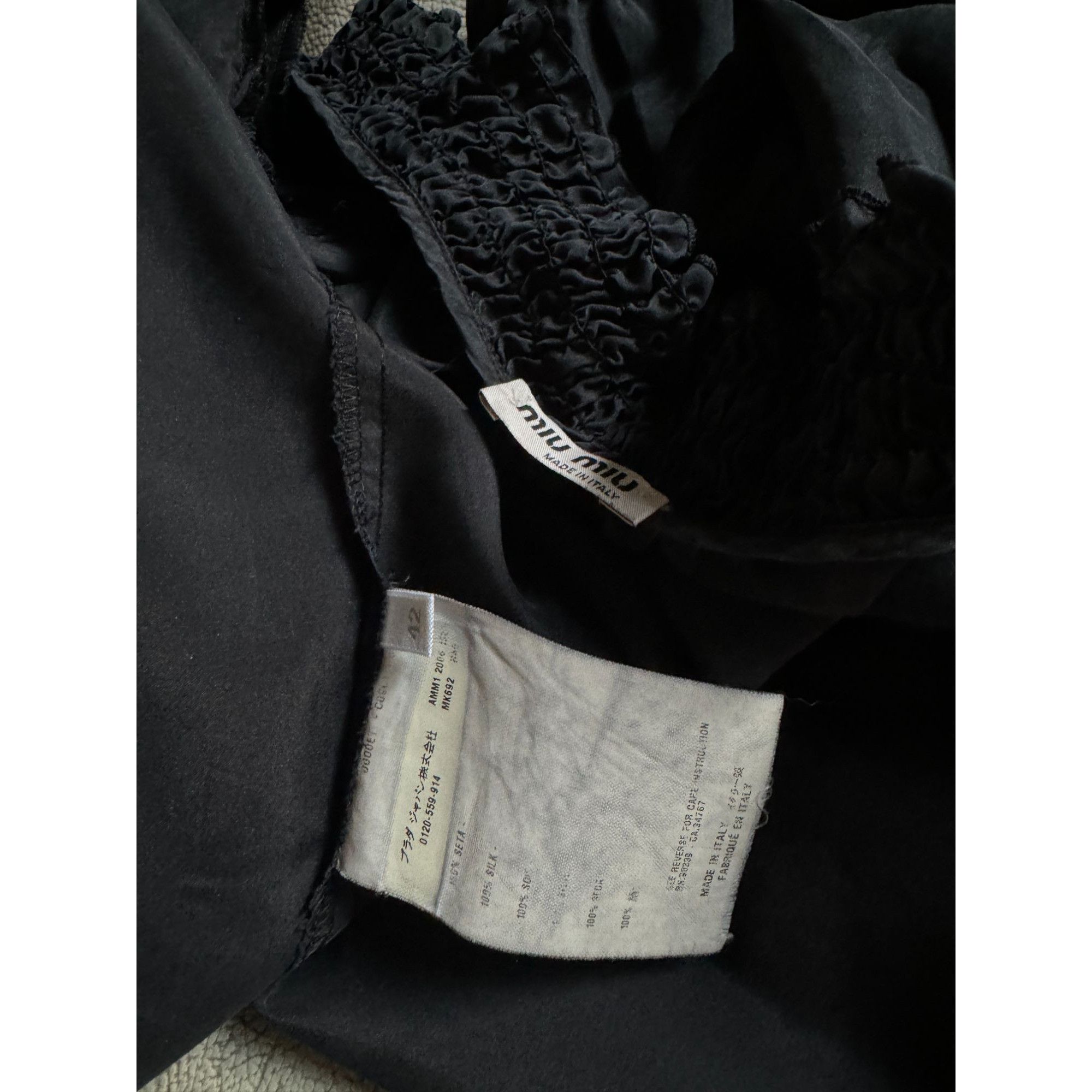 Miu Miu Black Silk Blouse Size M / US 6-8 / IT 42-44 - 5 Thumbnail