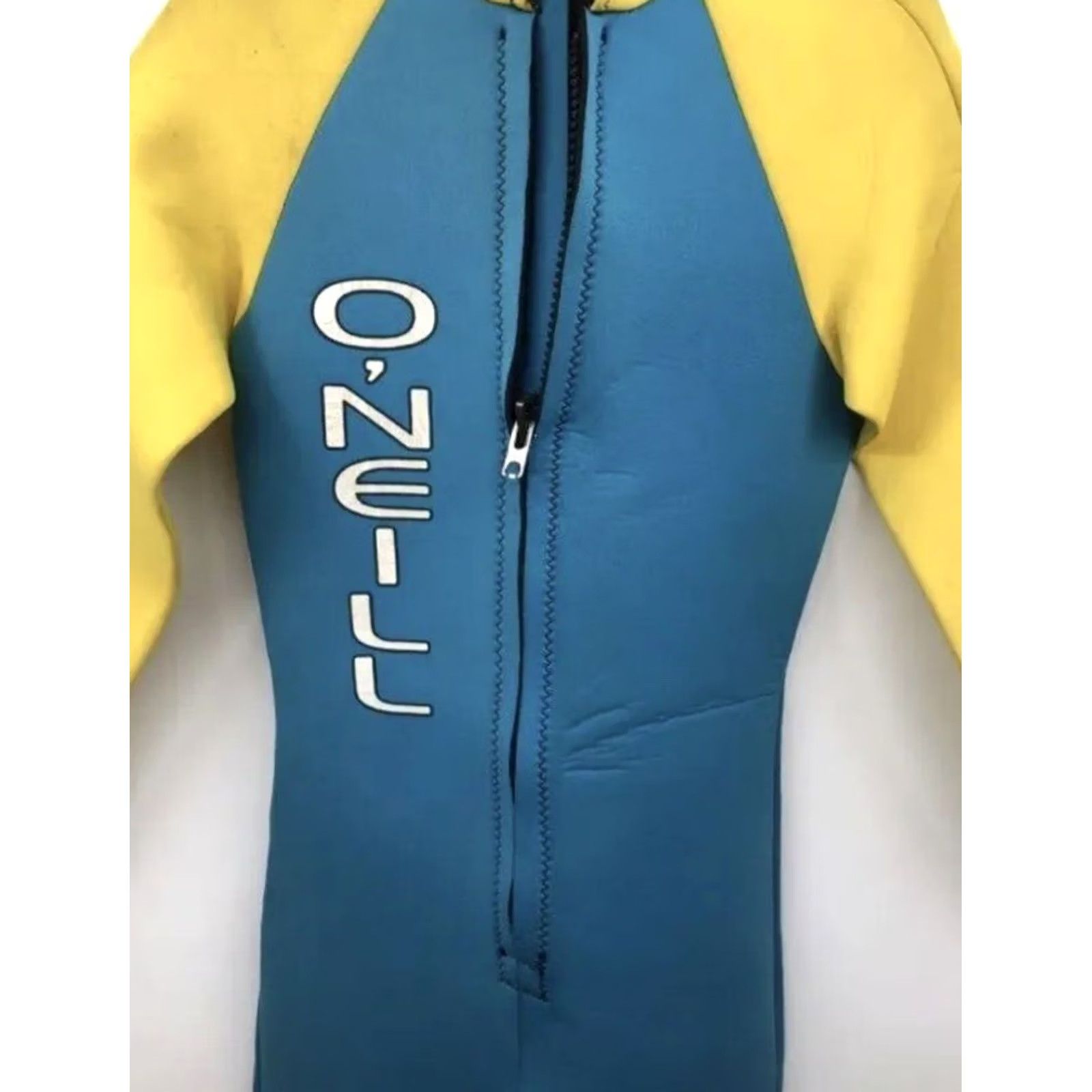 Vintage VINTAGE O'Neill Men Wetsuit Surfing ZipUp Biggie Board Blue Yellow USA Small S Blue Men Size US 29 - 2 Thumbnail