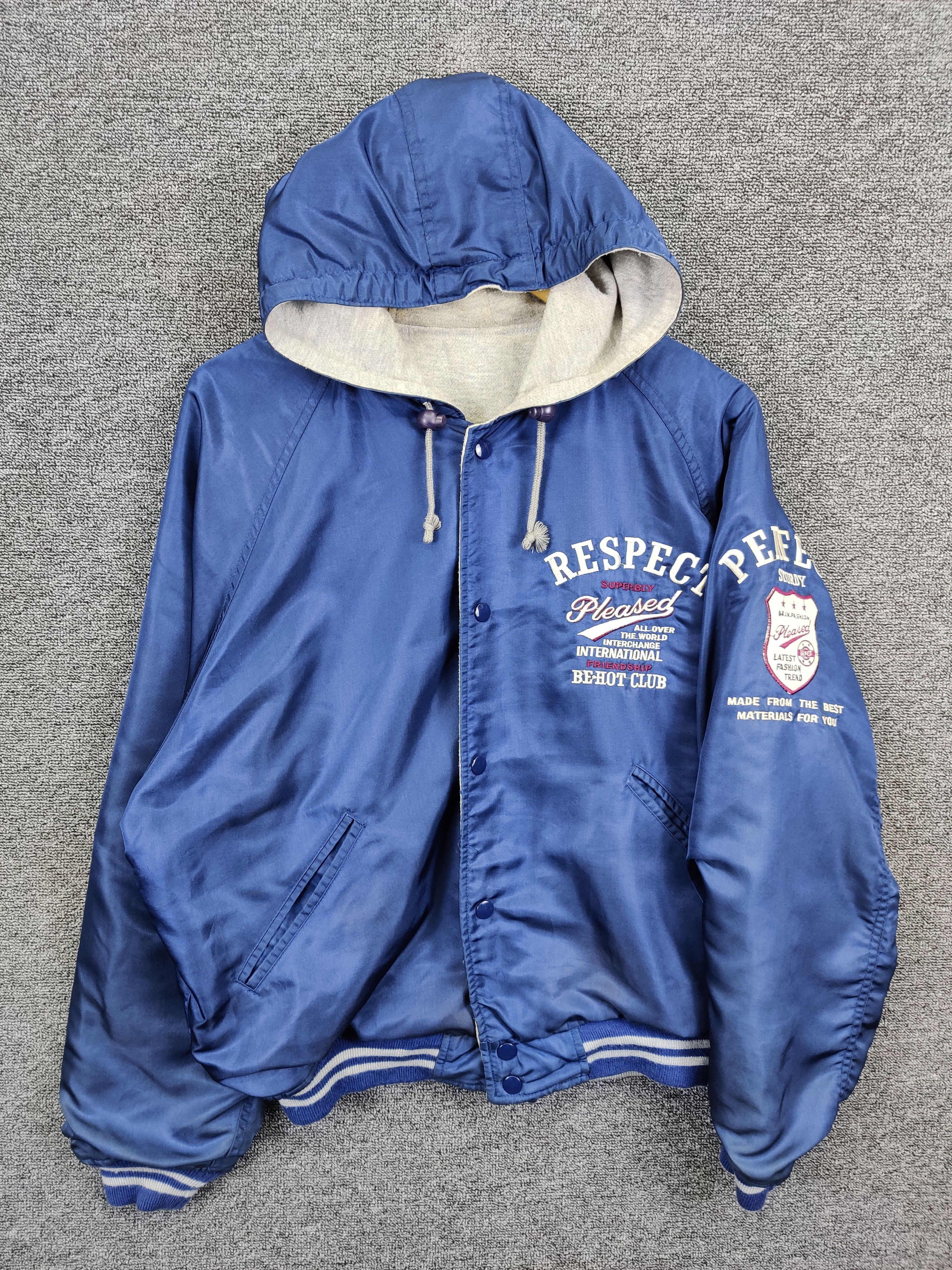 Japanese Brand Vintage Be Hot Club Reversible Bomber Varsity Hoodie Jacket Size US XL / EU 56 / 4 - 1 Thumbnail