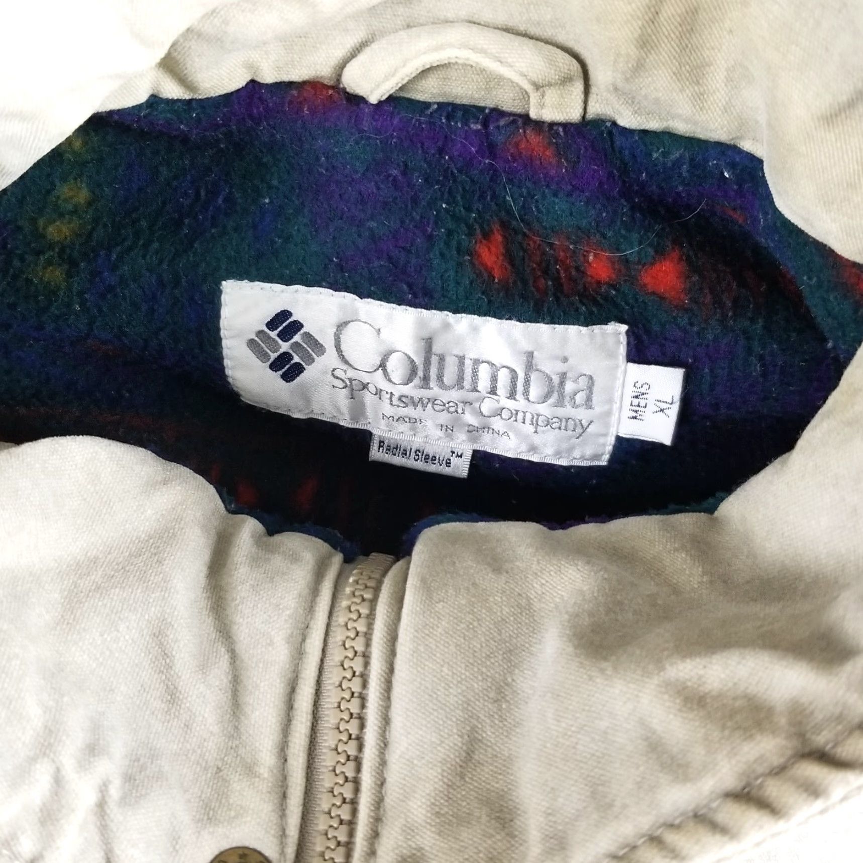 Vintage VINTAGE Columbia Work Jacket Coat - Canvas, Lined, Full Zip - Adult XL - Beige - 90s Aztec Western Hunting Style Men Size US XL / EU 56 / 4 - 7 Thumbnail